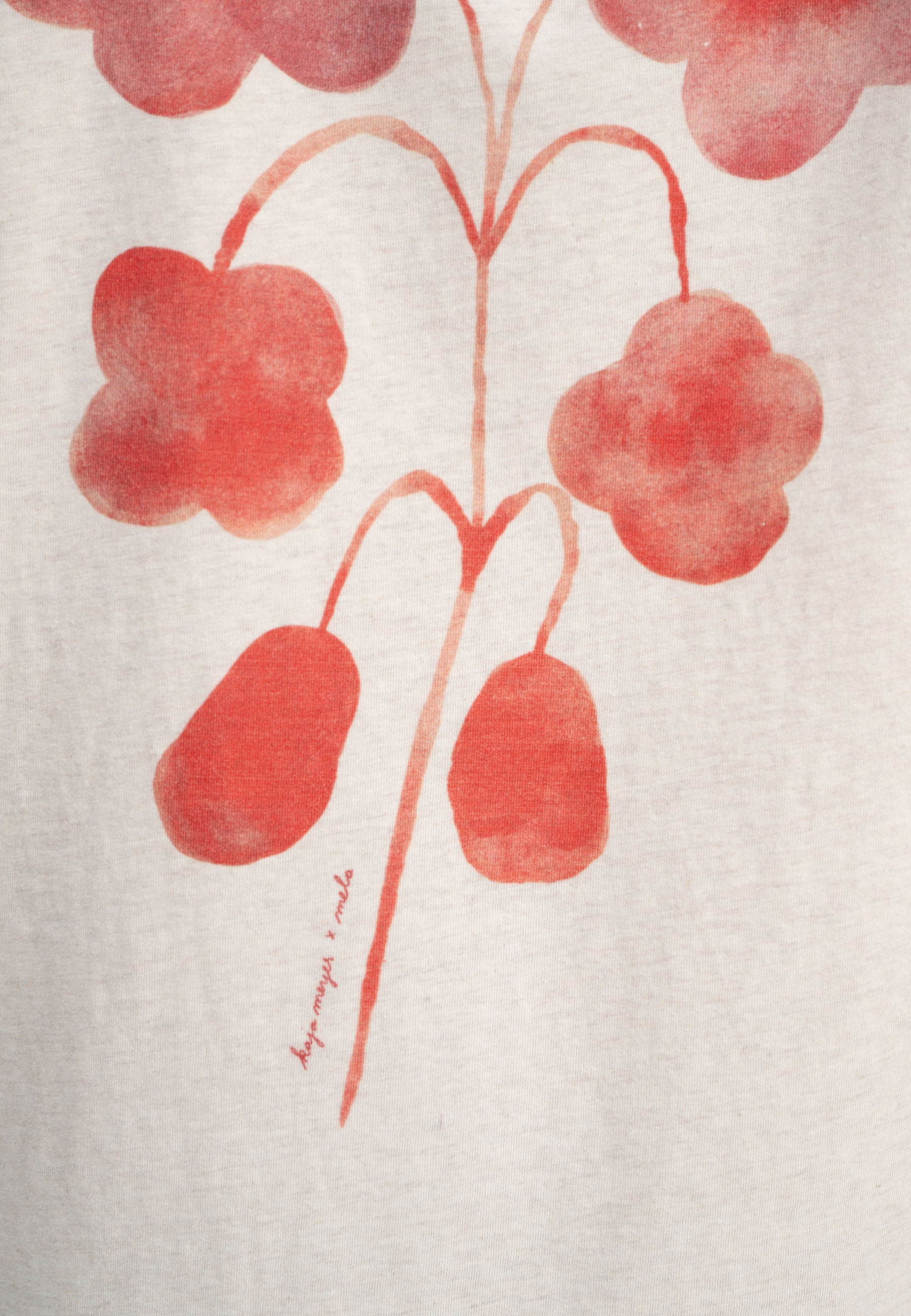 #Farbe_cream melange / botanical print rot