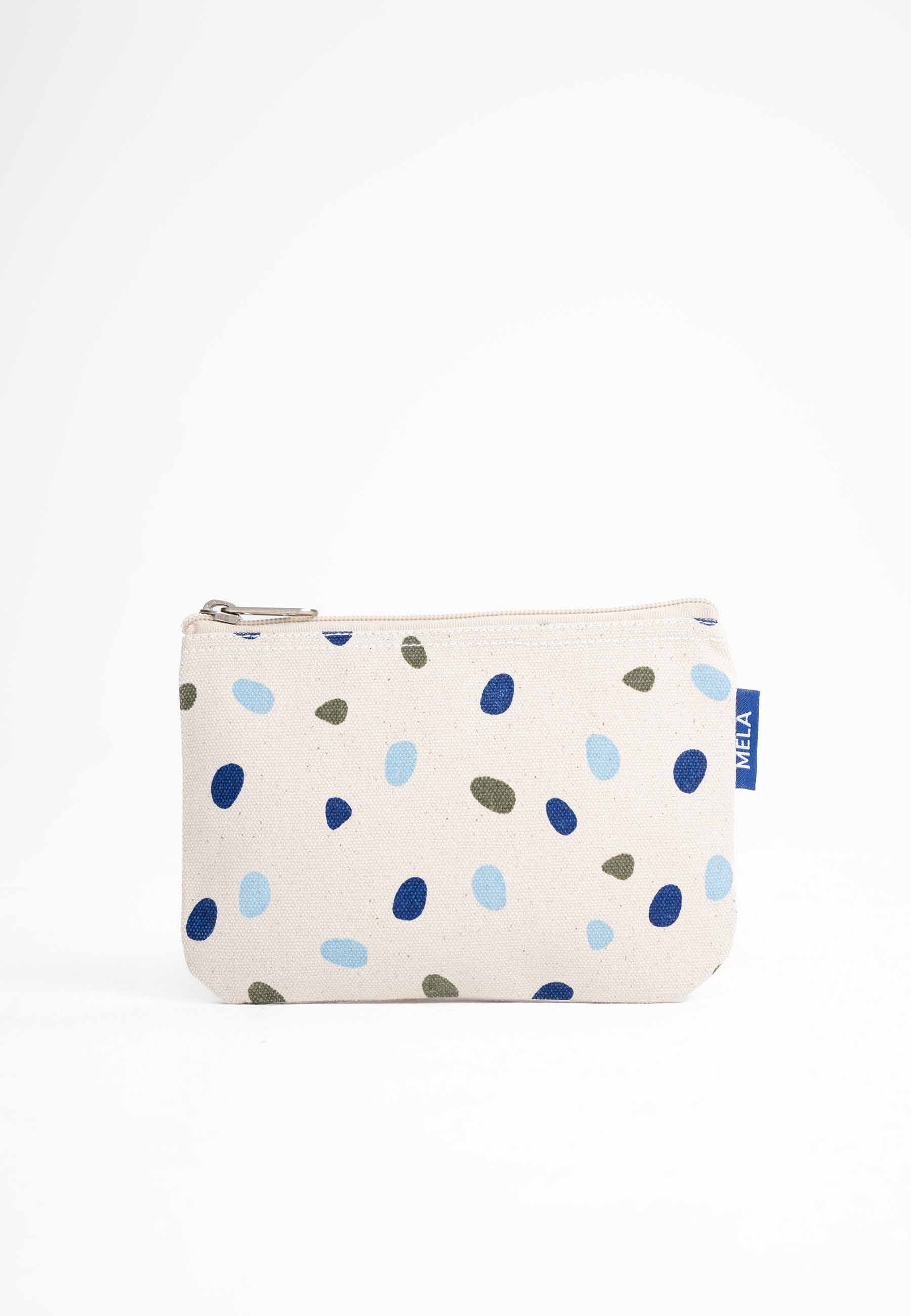 #Farbe_greige / blue dots print